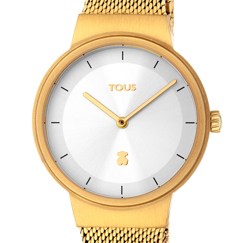 Gold-colored IP steel Rond Mesh Watch image number 2