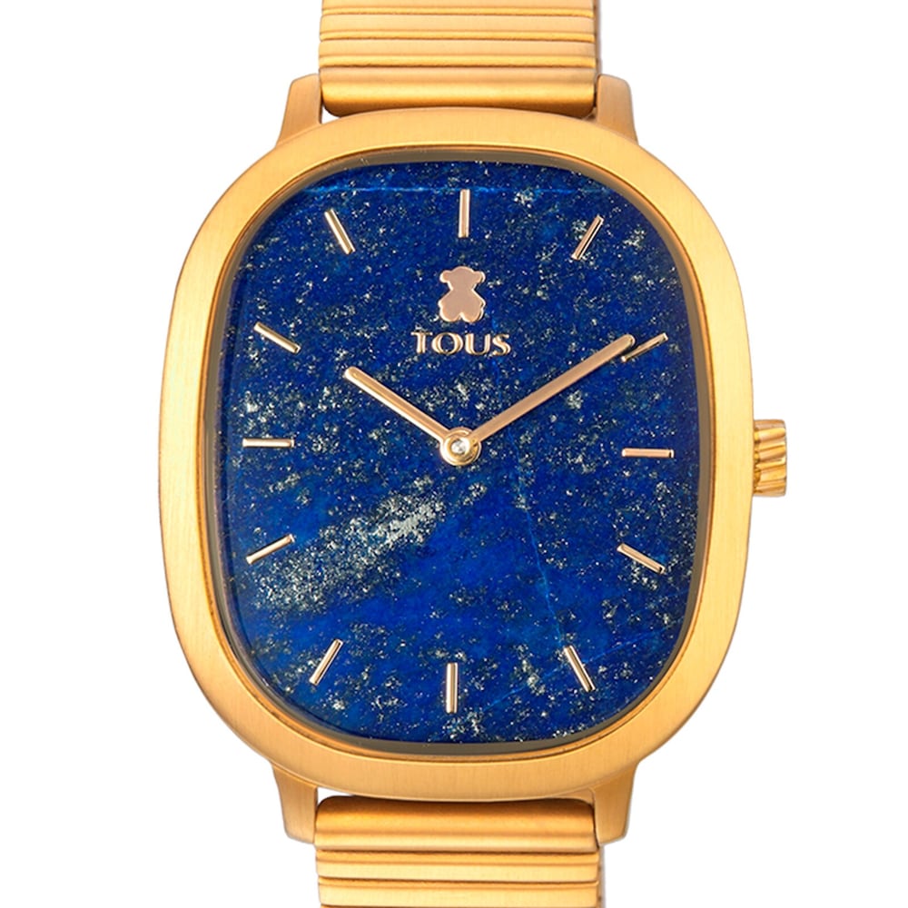 Uhr Heritage Gems aus goldfarbenem IP-Stahl mit Zifferblatt aus Lapislazuli