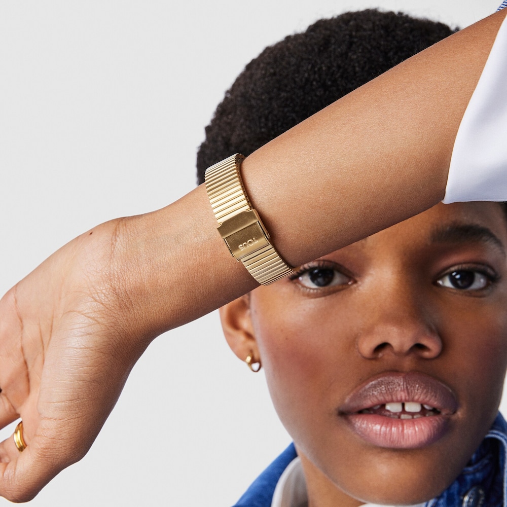 Uhr Heritage Gems aus goldfarbenem IP-Stahl mit Zifferblatt aus Lapislazuli