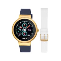 Reloj smartwatch activity Rond Touch de acero IP dorado con correa de silicona intercambiable
