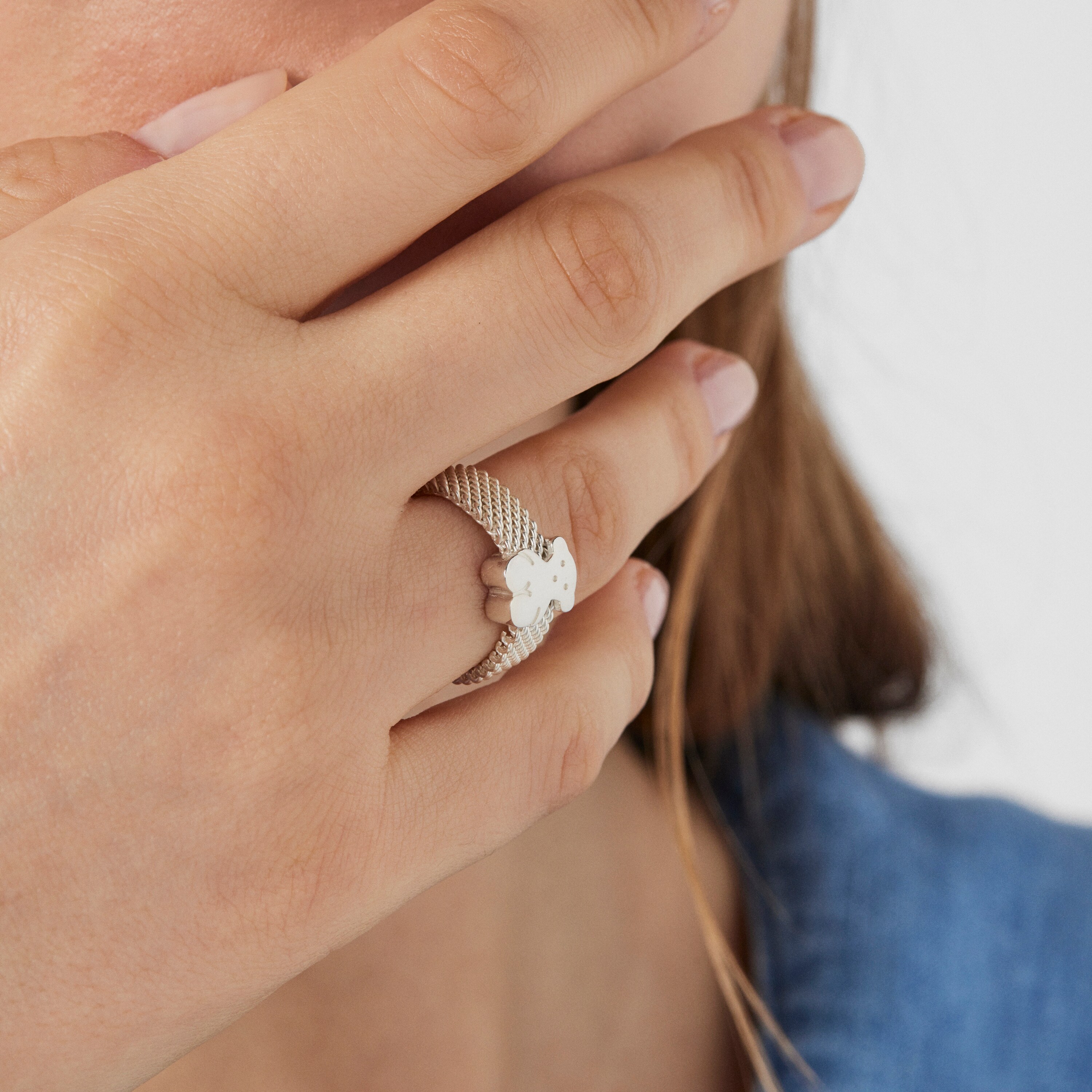 Silver TOUS Mesh Ring