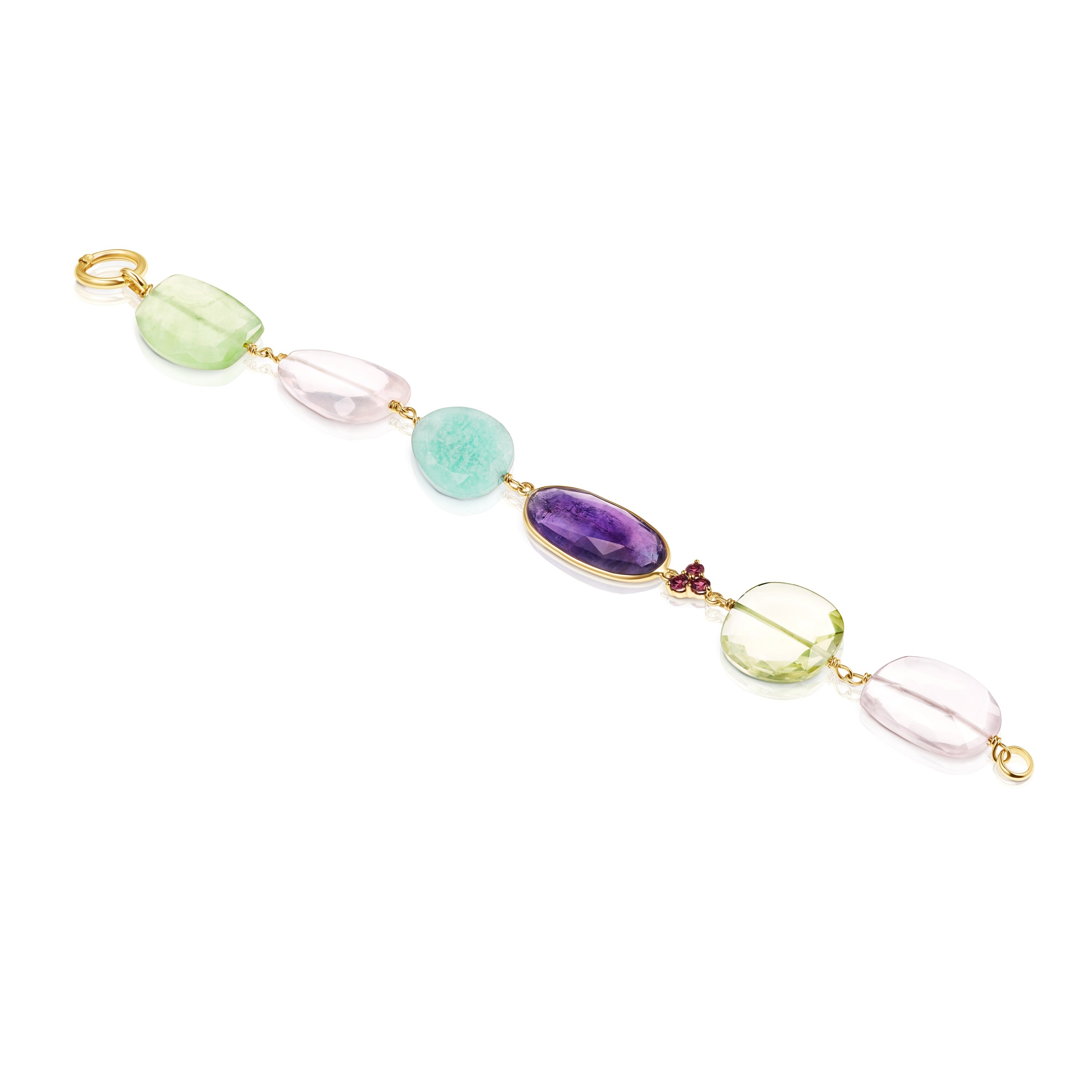 18K Solid Gold Luz Bracelet with Gemstones