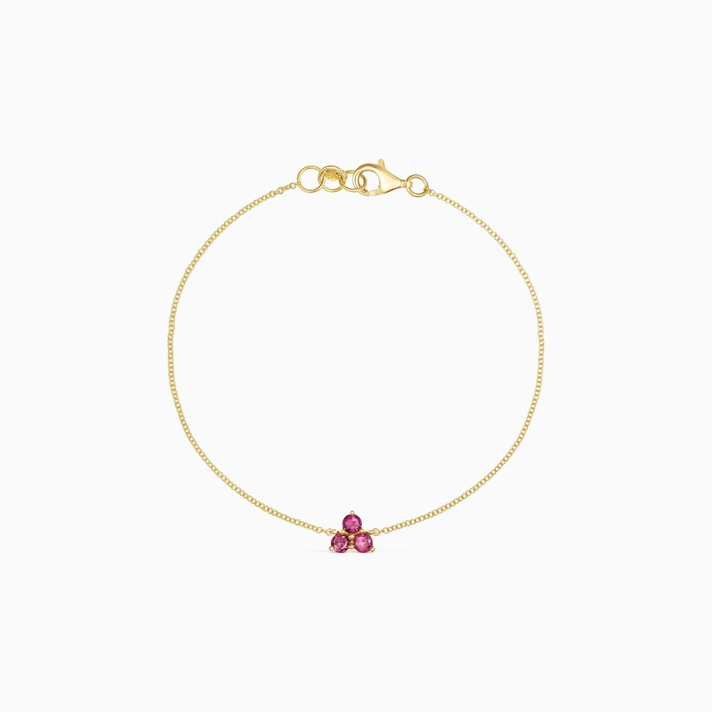 18K Solid Gold Luz Bracelet with Rhodolite