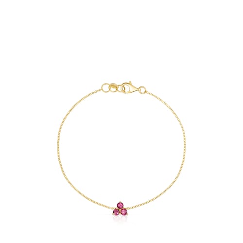 Gold Luz Bracelet with Rhodolite