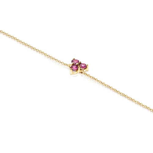 18K Solid Gold Luz Bracelet with Rhodolite image number 0