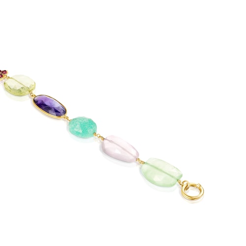Gold Luz Necklace with Gemstones