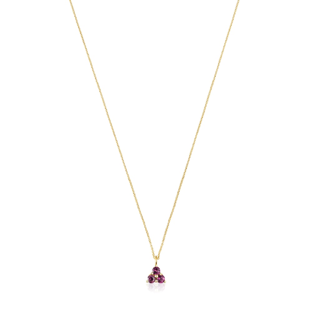 Gold Luz Necklace with Rhodolite