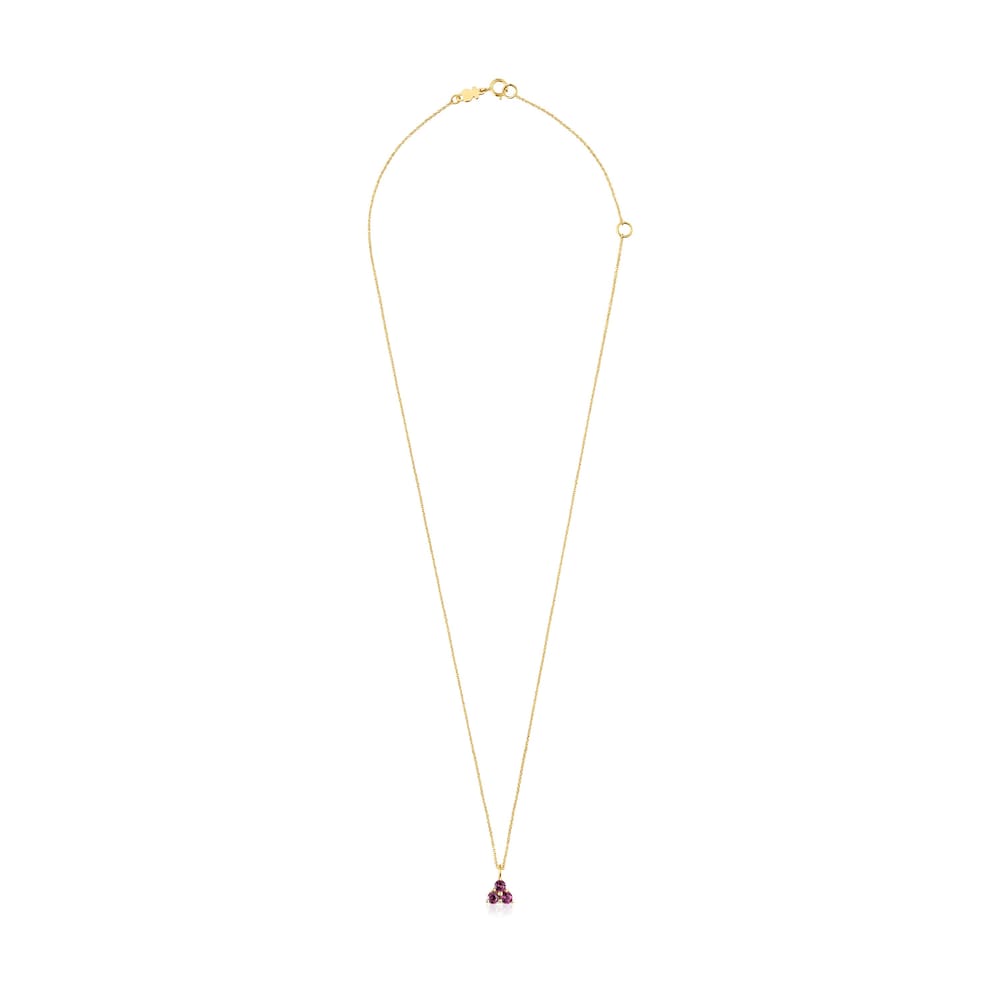 Gold Luz Necklace with Rhodolite
