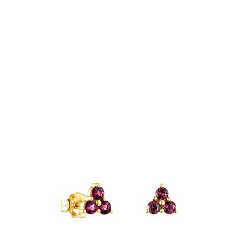 Gold Luz Earrings with Rhodolite image number 0