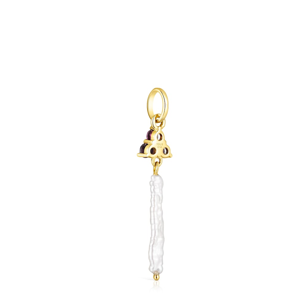 Colgante de oro con perla y rodolitas Luz image number 2