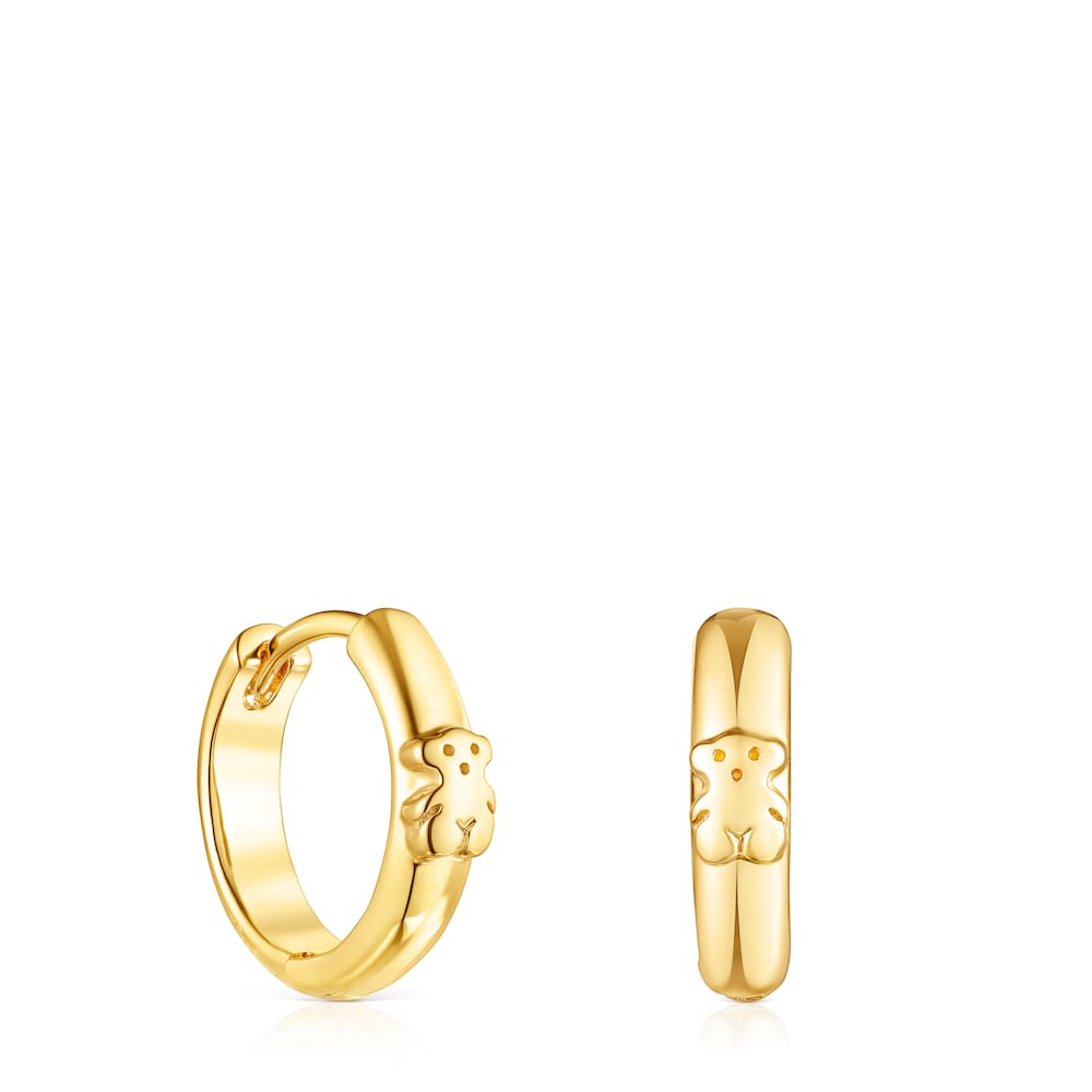 Pendientes aro oso con baño de oro 18 kt sobre plata TOUS Basics