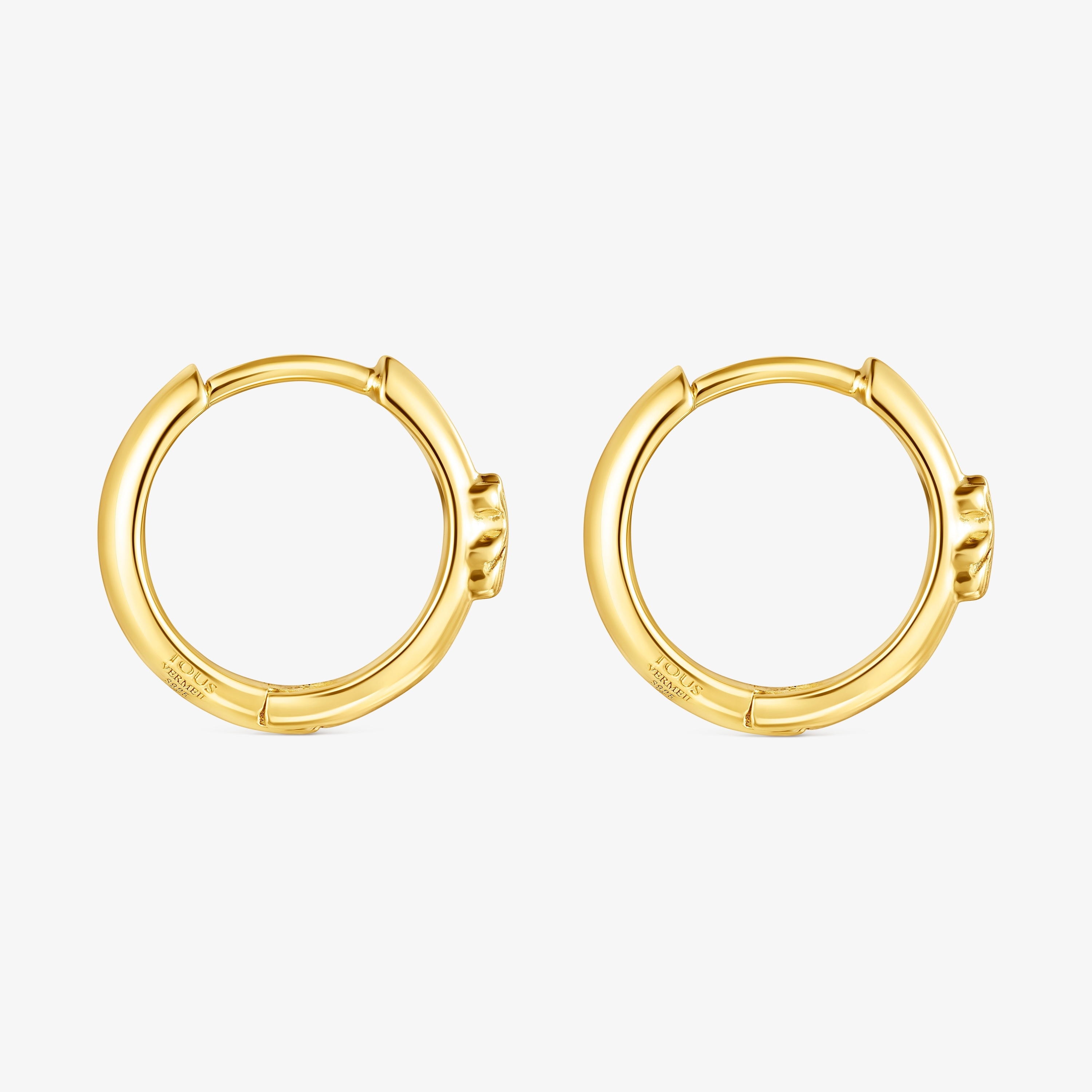 18K gold vermeil TOUS Basics bear Hoop earrings