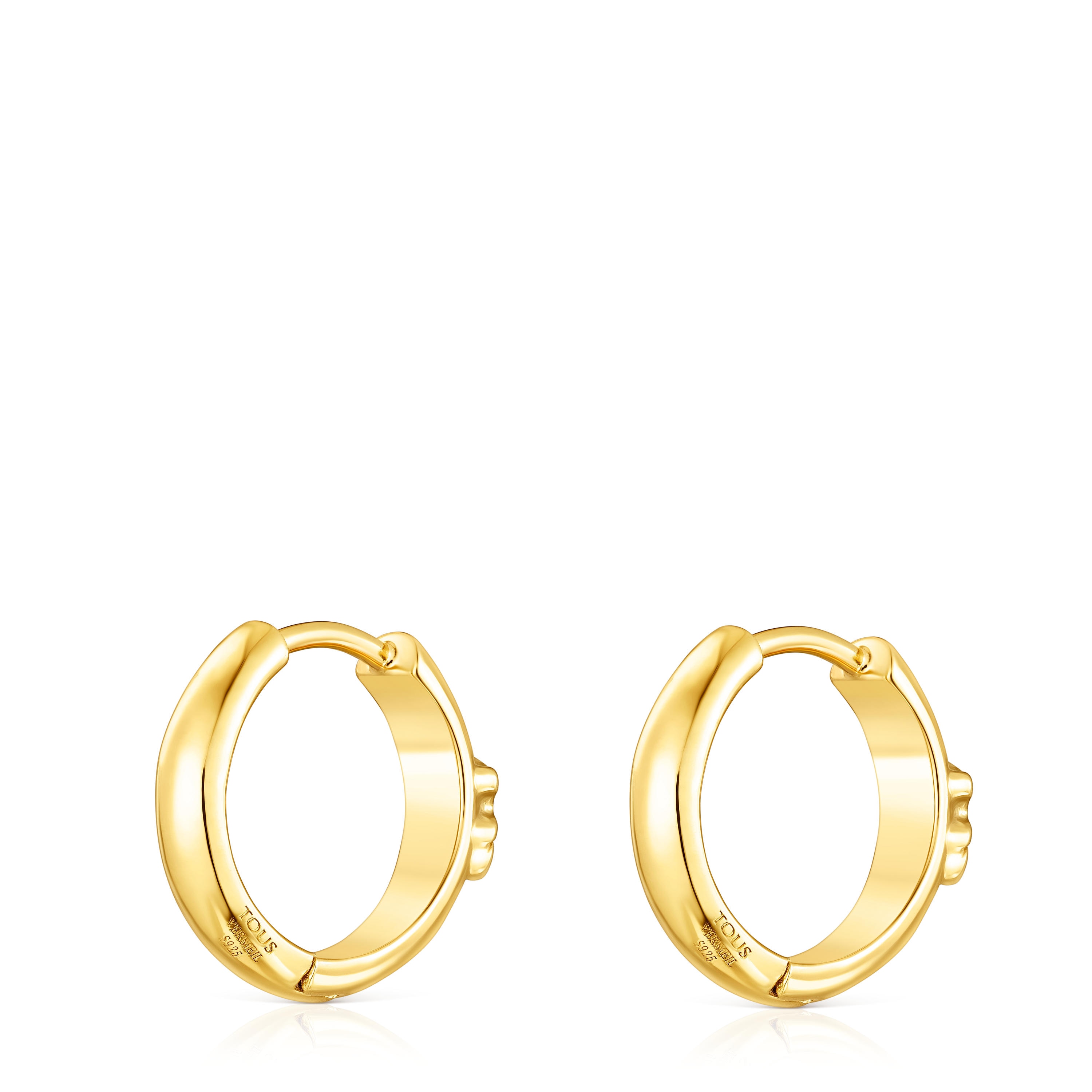 Silver Vermeil TOUS Basics bear Hoop earrings