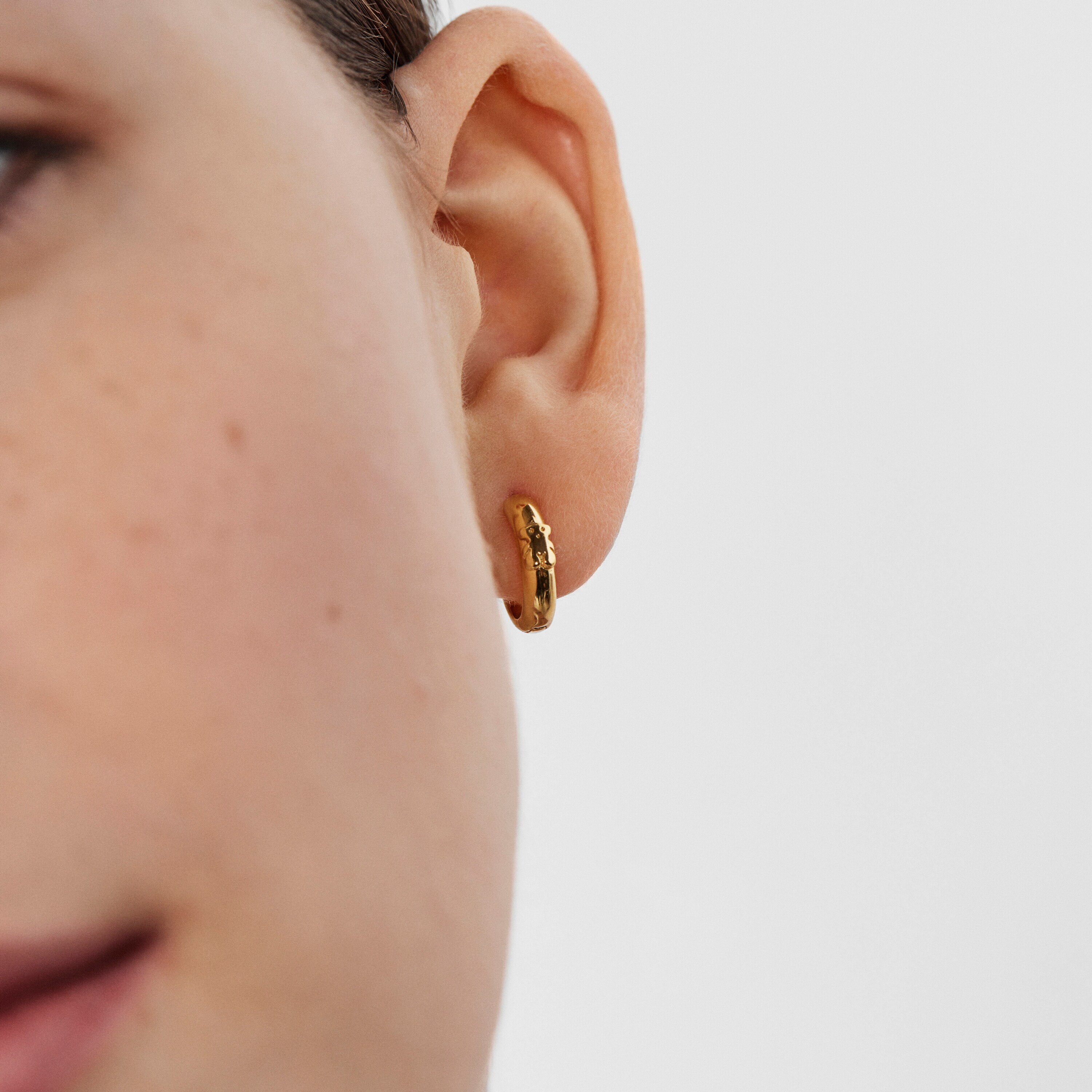 Silver Vermeil TOUS Basics bear Hoop earrings