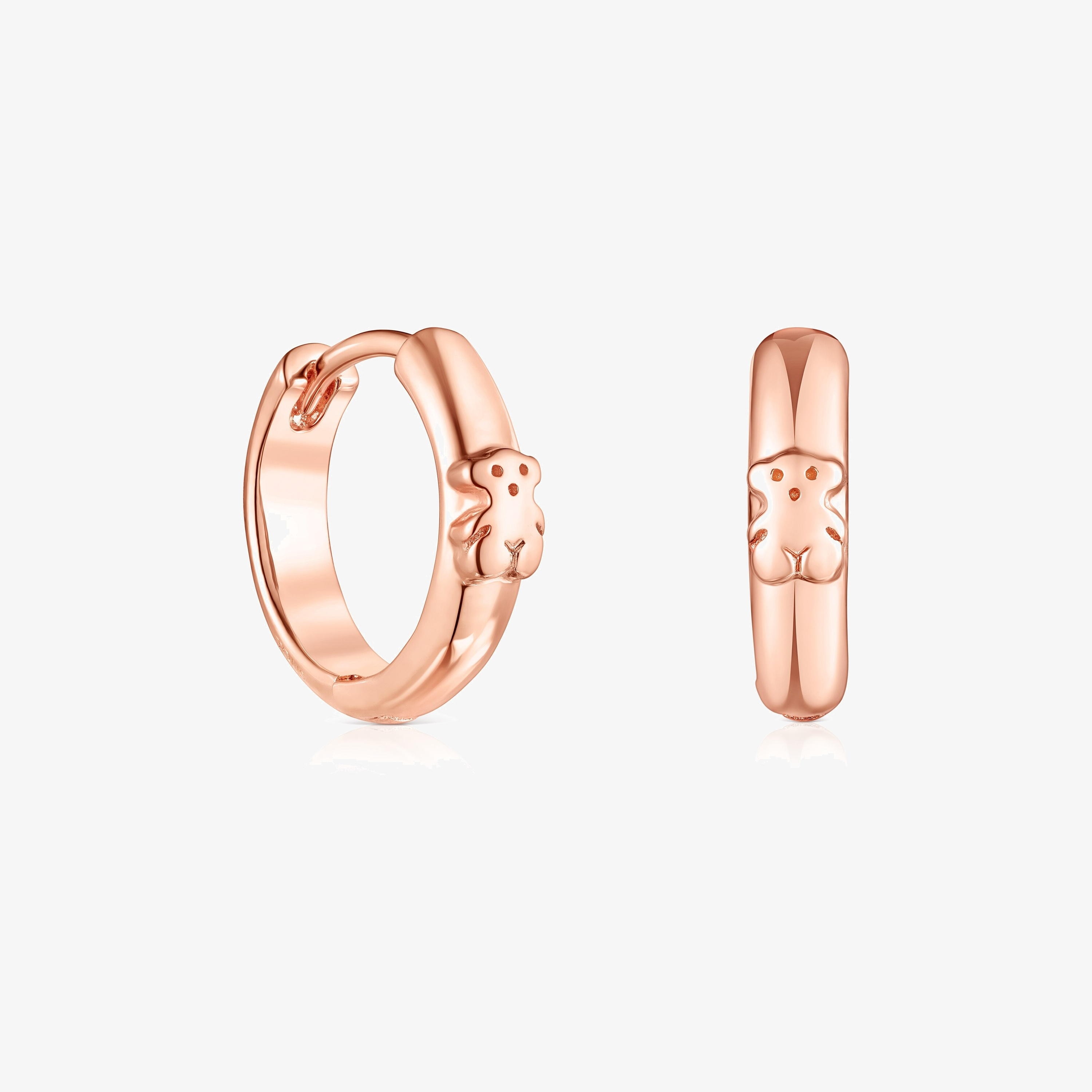 Rose 18K gold vermeil TOUS Basics bear Hoop earrings