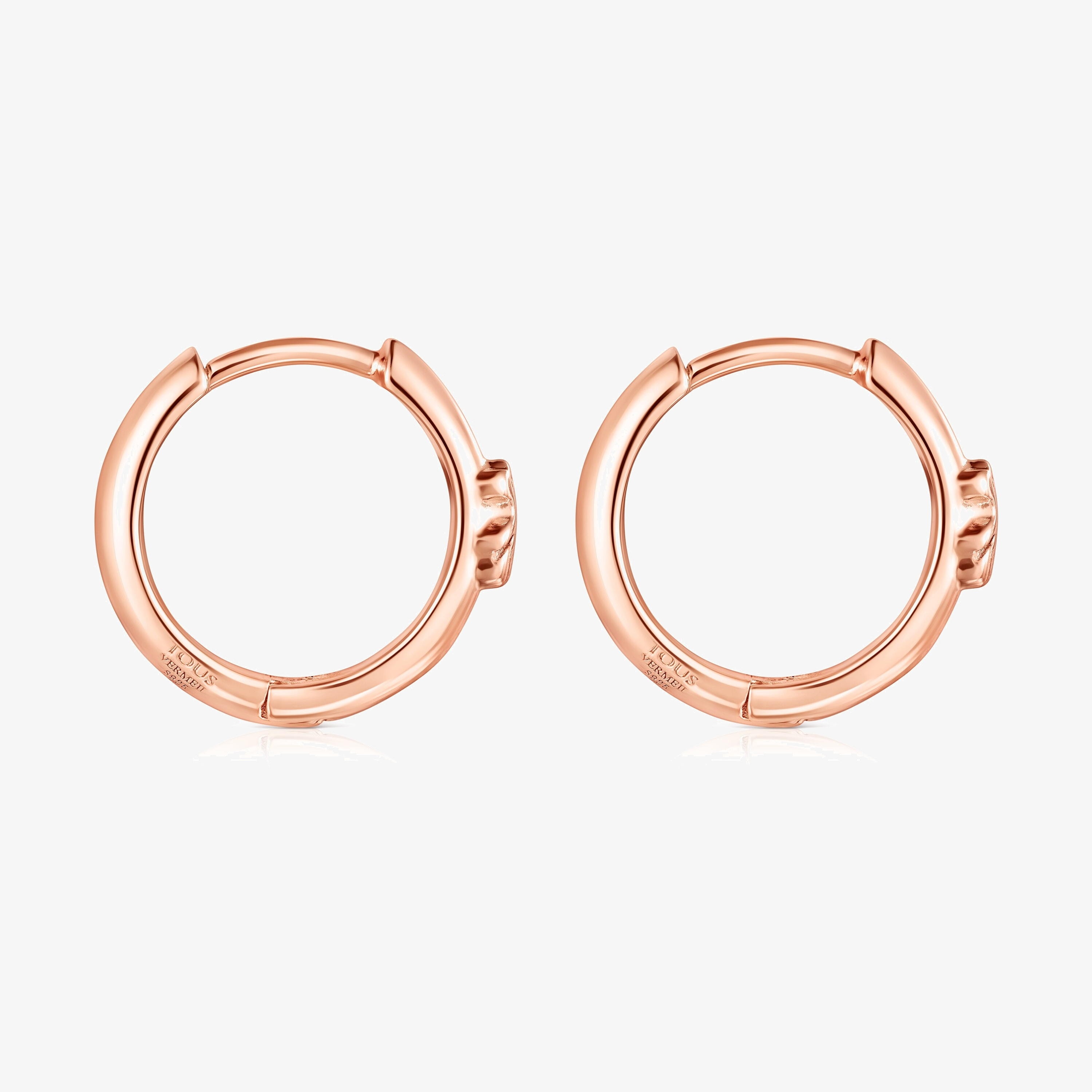 Rose 18K gold vermeil TOUS Basics bear Hoop earrings