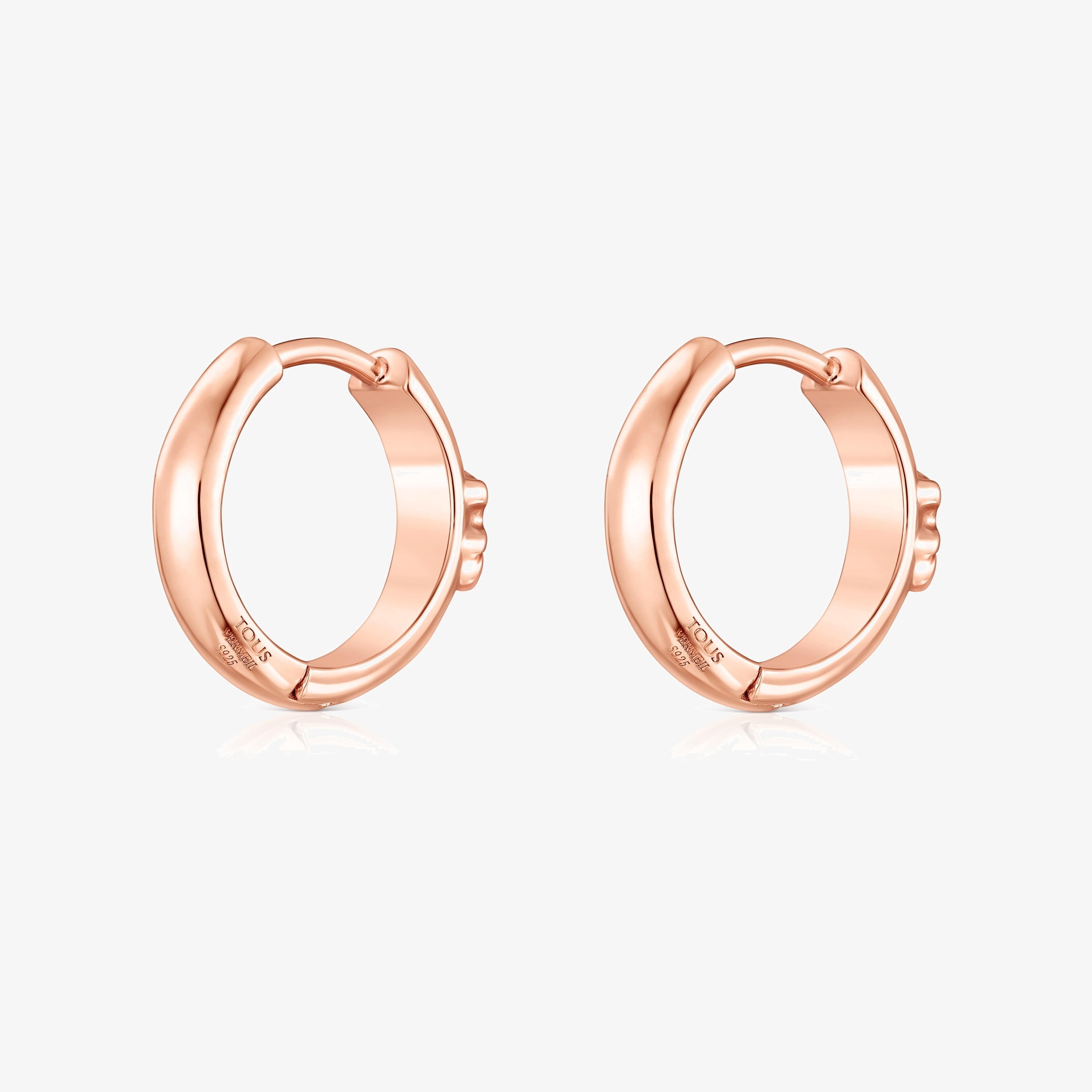 Rose 18K gold vermeil TOUS Basics bear Hoop earrings