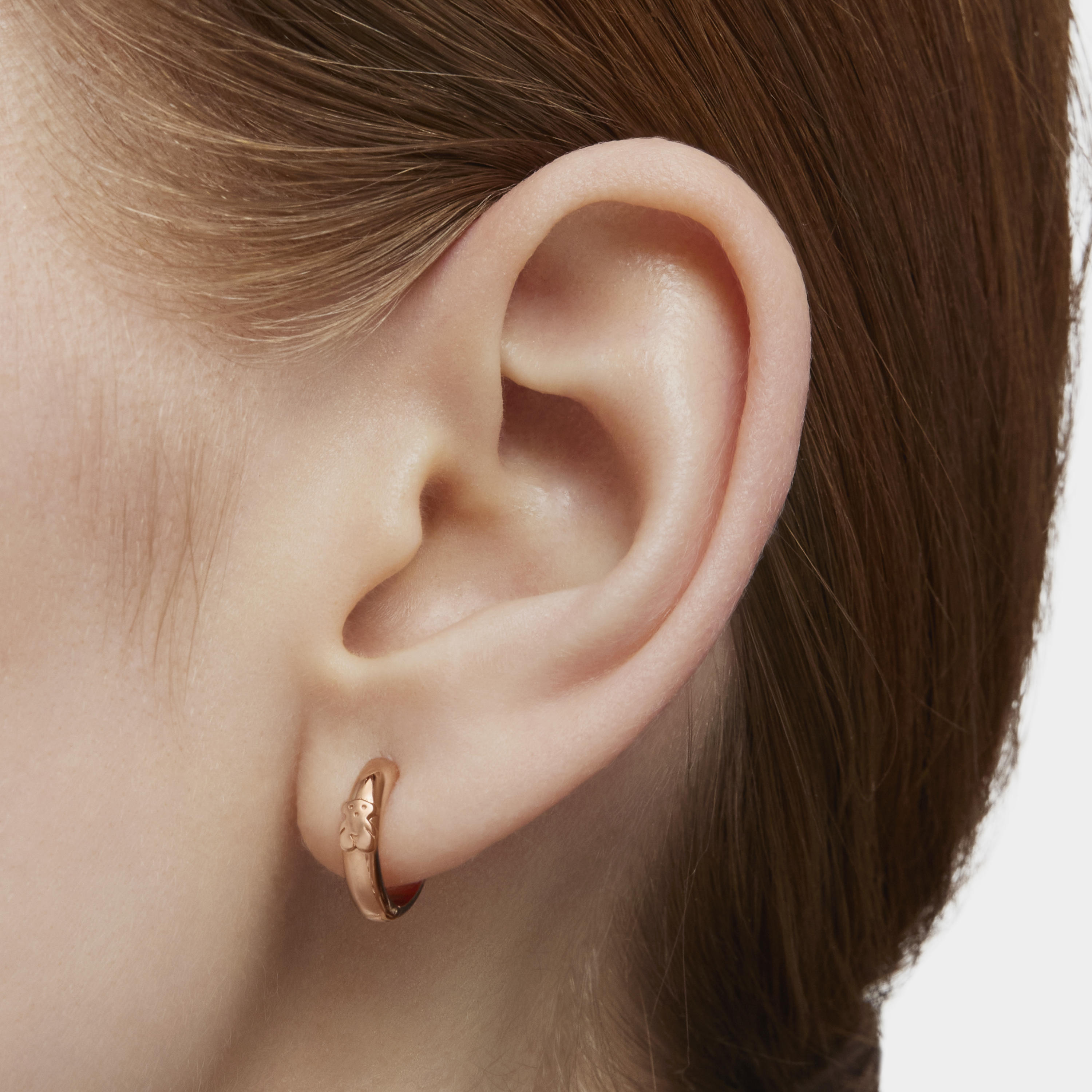 Rose 18K gold vermeil TOUS Basics bear Hoop earrings