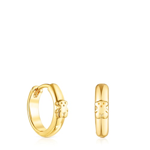 Silver vermeil TOUS Basics Hoop earrings with bear