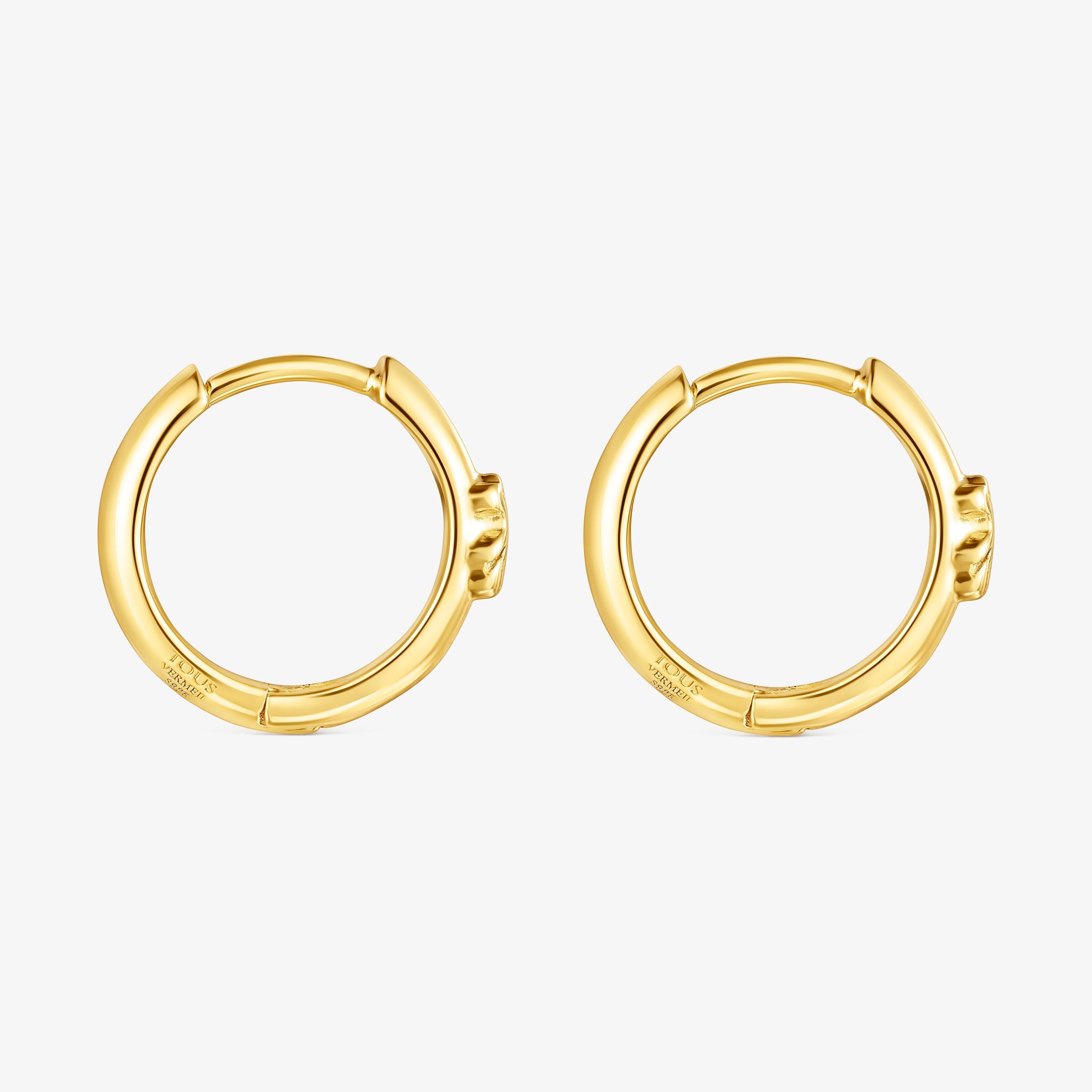 Silver vermeil TOUS Basics Hoop earrings with bear