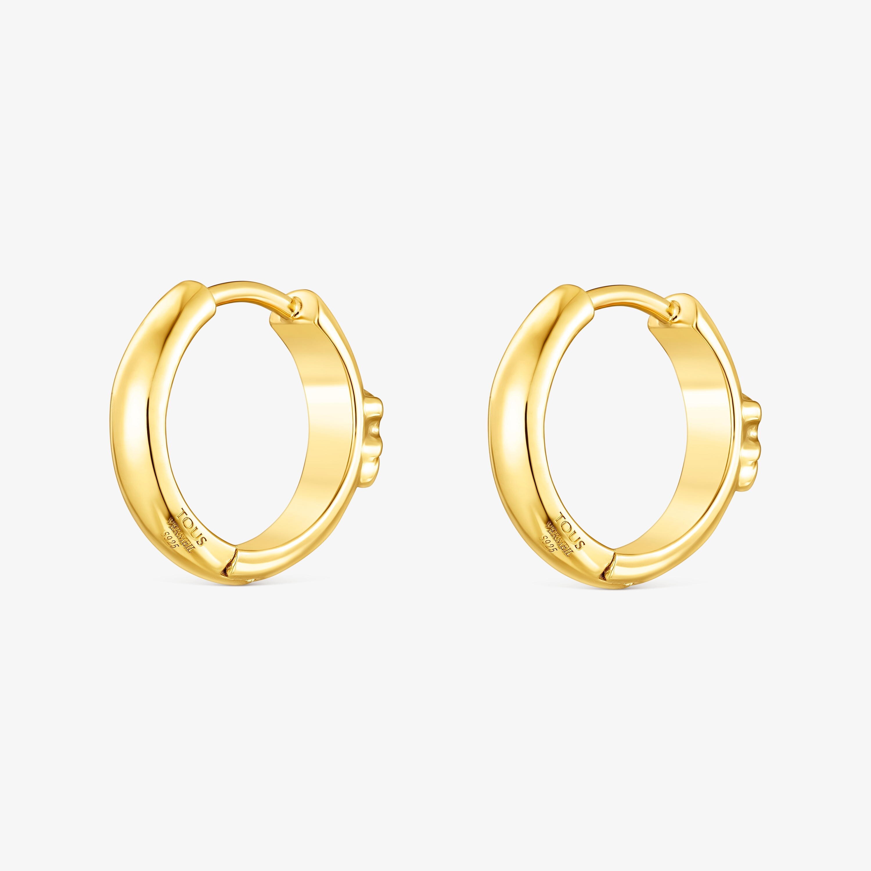 Silver vermeil TOUS Basics Hoop earrings with bear