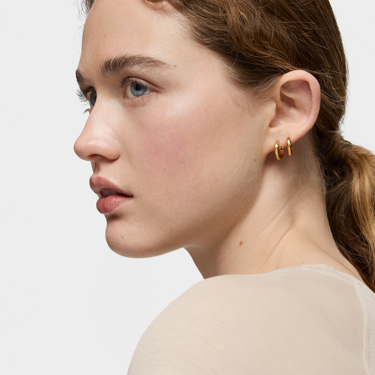 Silver vermeil TOUS Basics Hoop earrings with bear