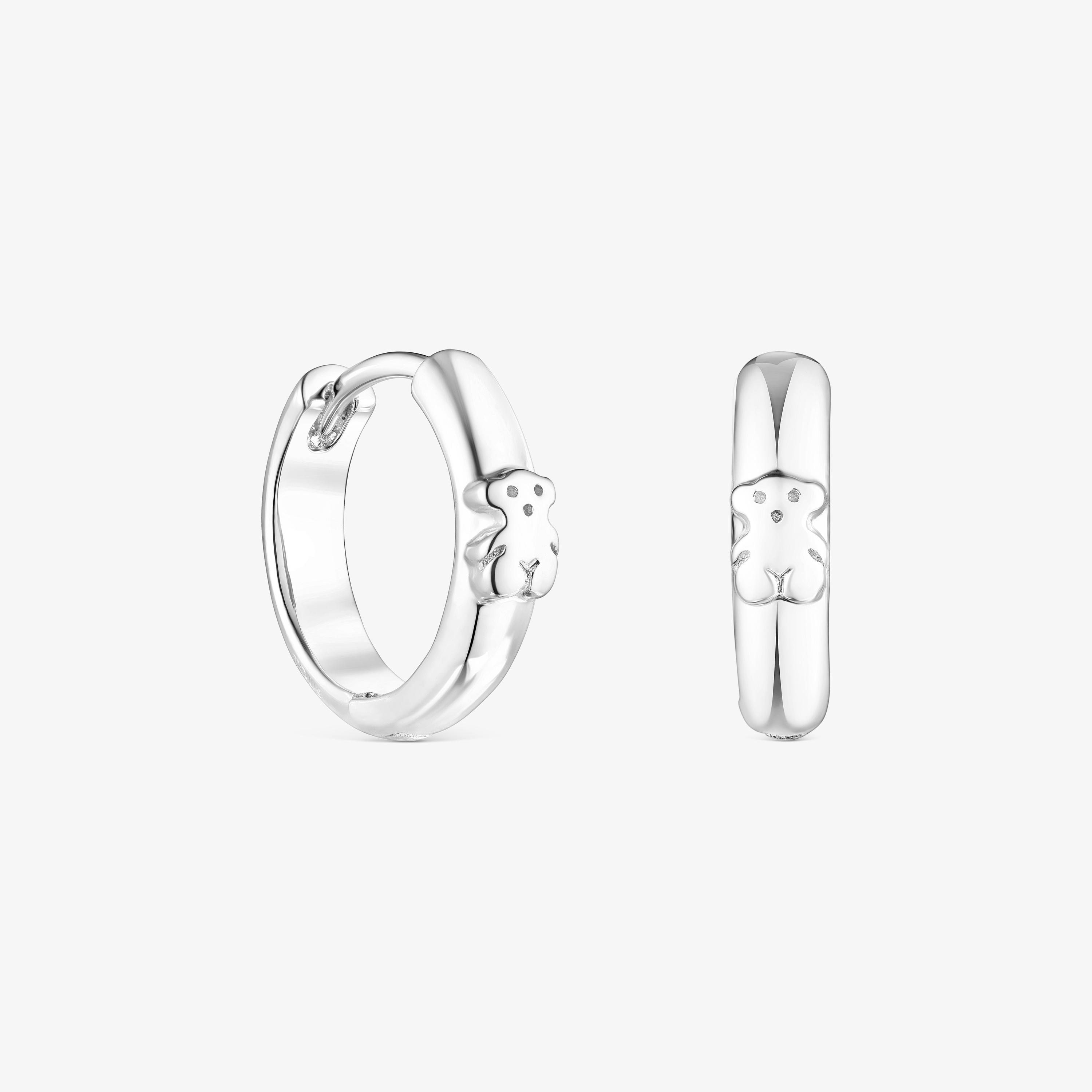 Silver TOUS Basics Hoop earrings with bear