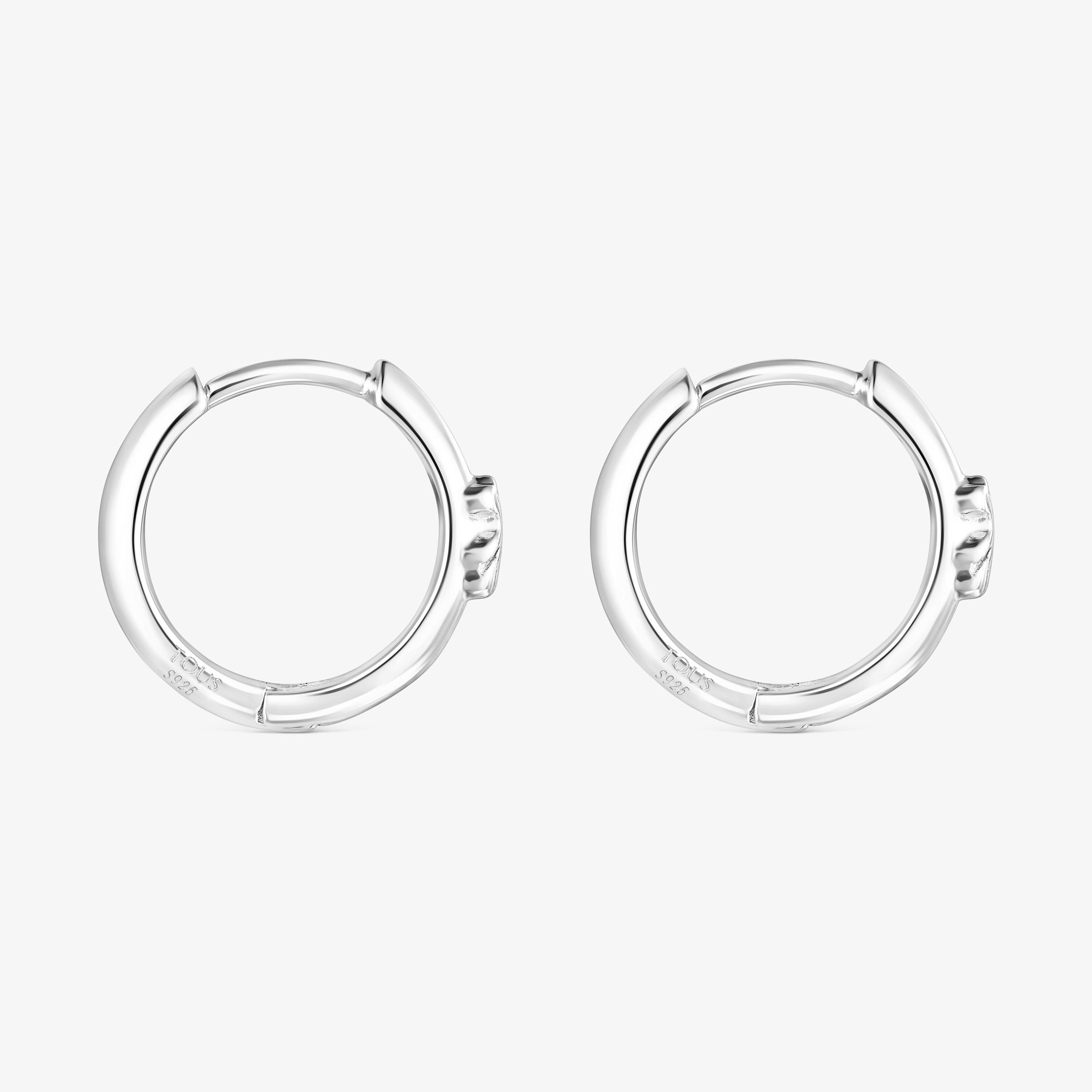 Silver TOUS Basics Hoop earrings with bear
