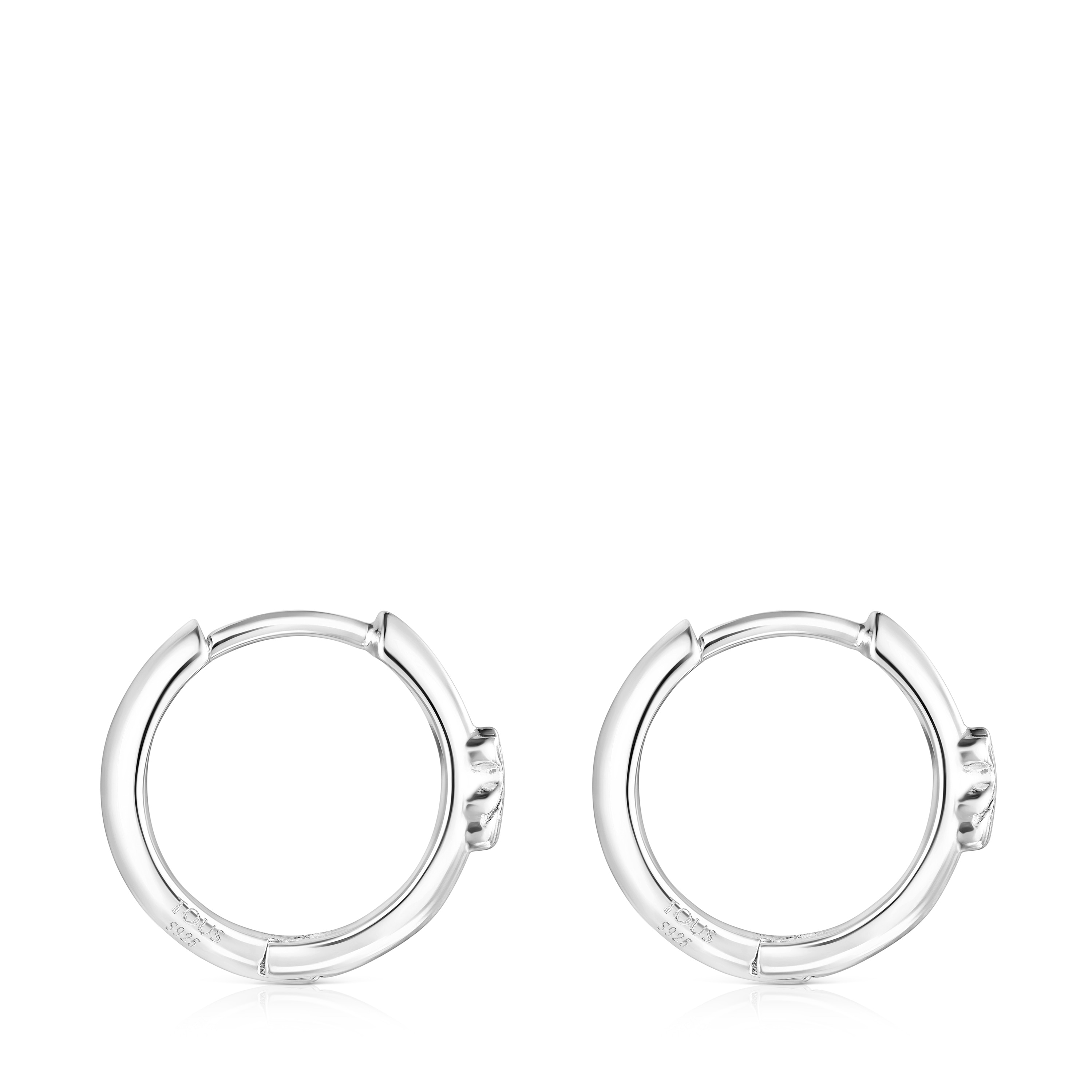 Silver TOUS Basics Hoop earrings with bear