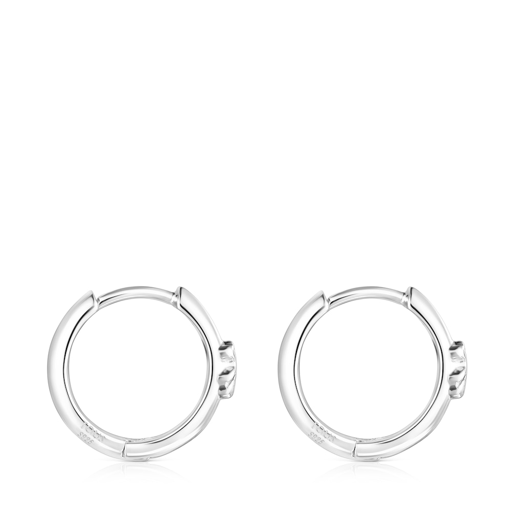 Silver TOUS Basics Hoop earrings with bear