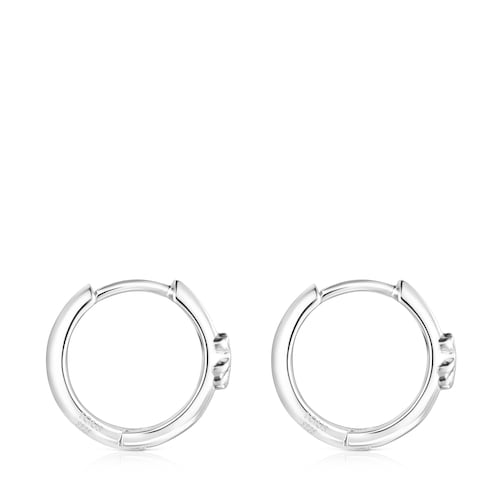 Silver TOUS Basics Hoop earrings with bear
