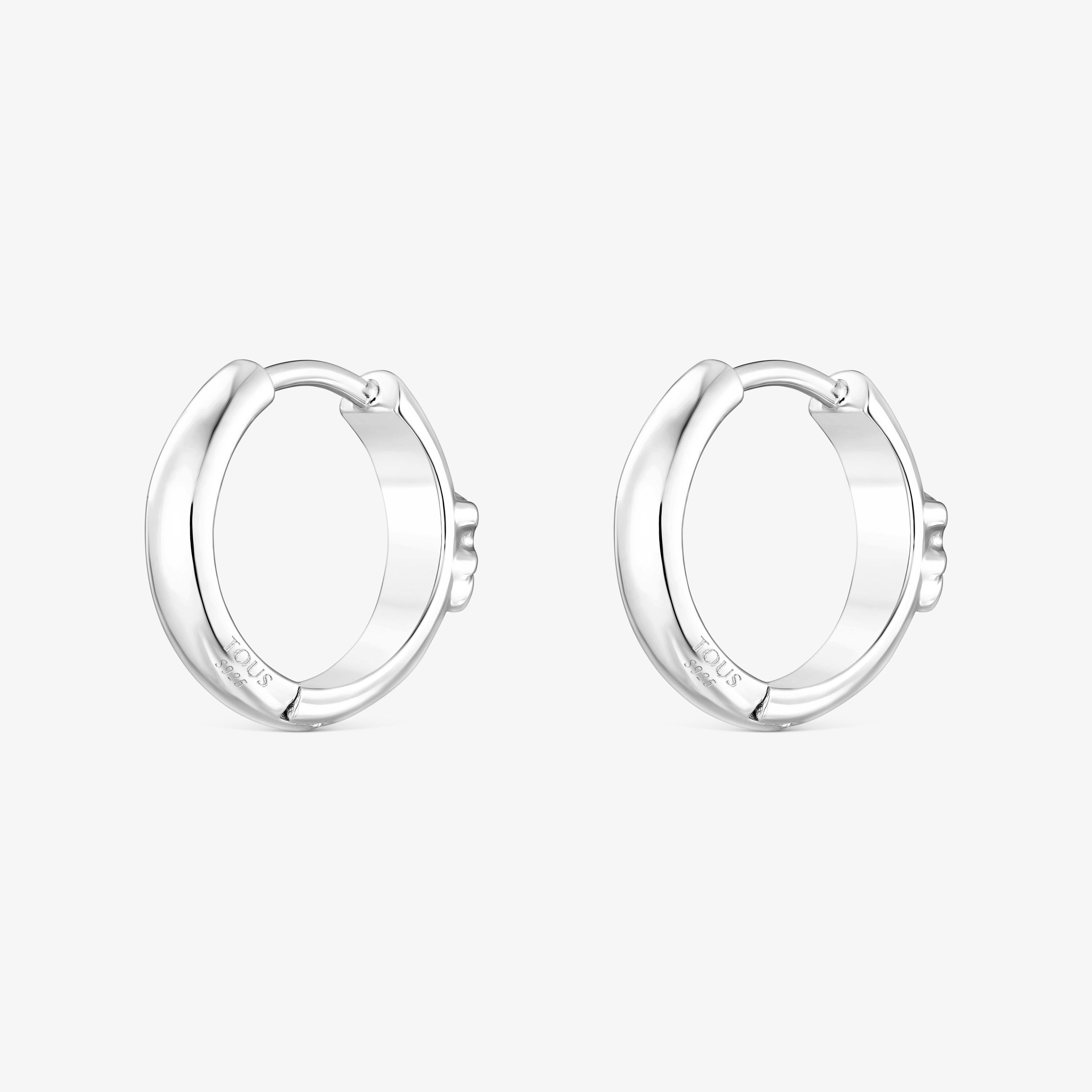 Silver TOUS Basics Hoop earrings with bear