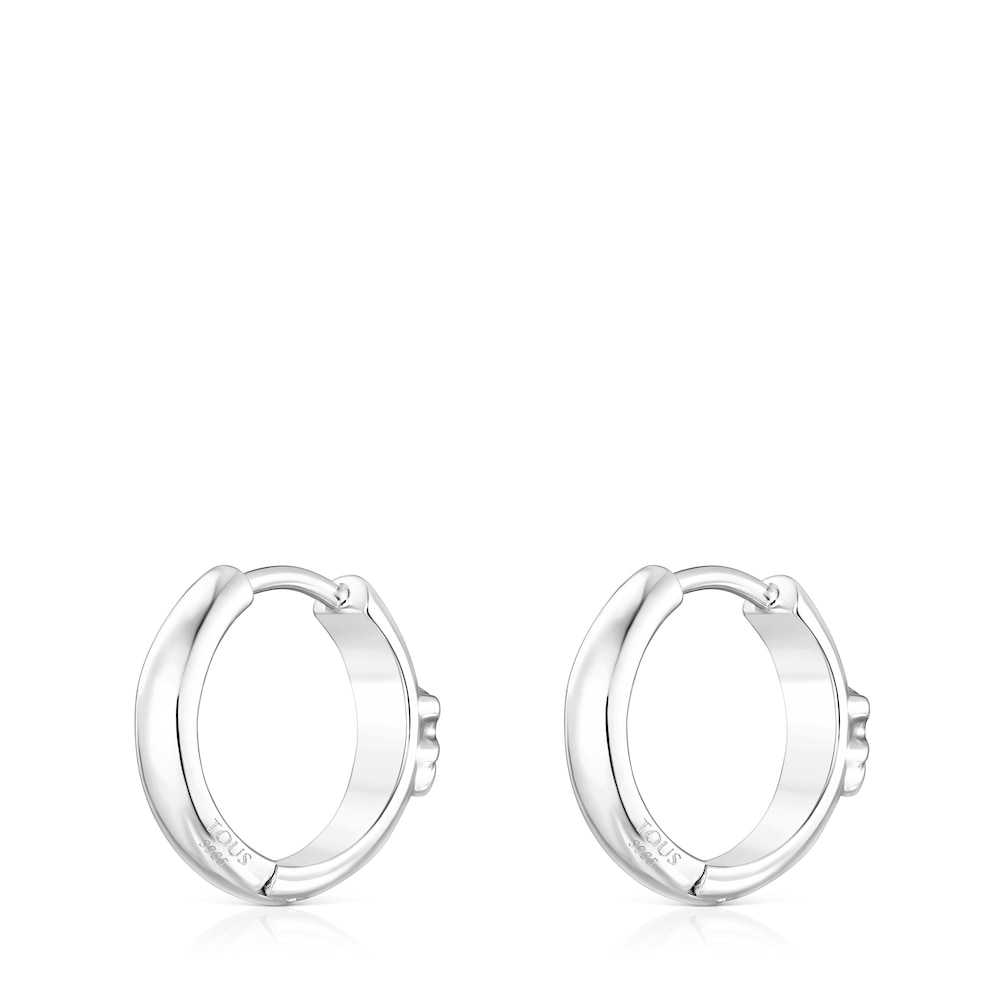 Silver TOUS Basics Hoop earrings with bear
