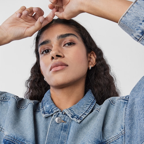 Silver TOUS Basics Hoop earrings with bear