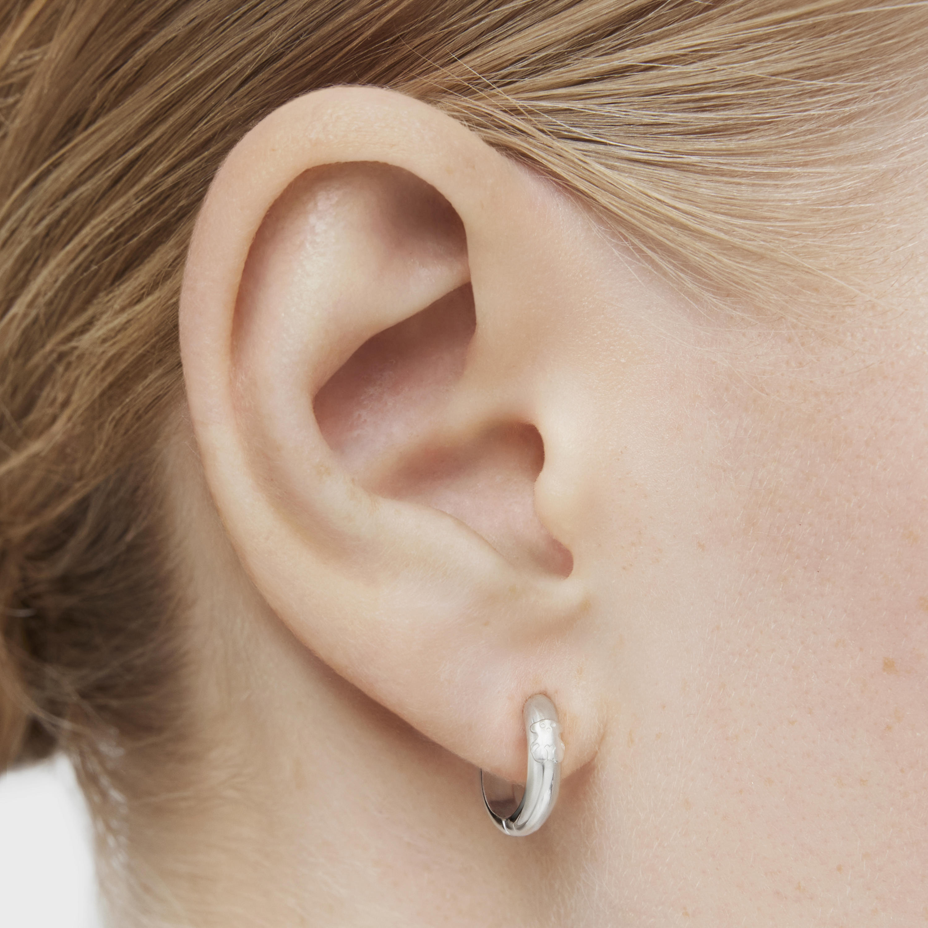 Silver TOUS Basics Hoop earrings with bear