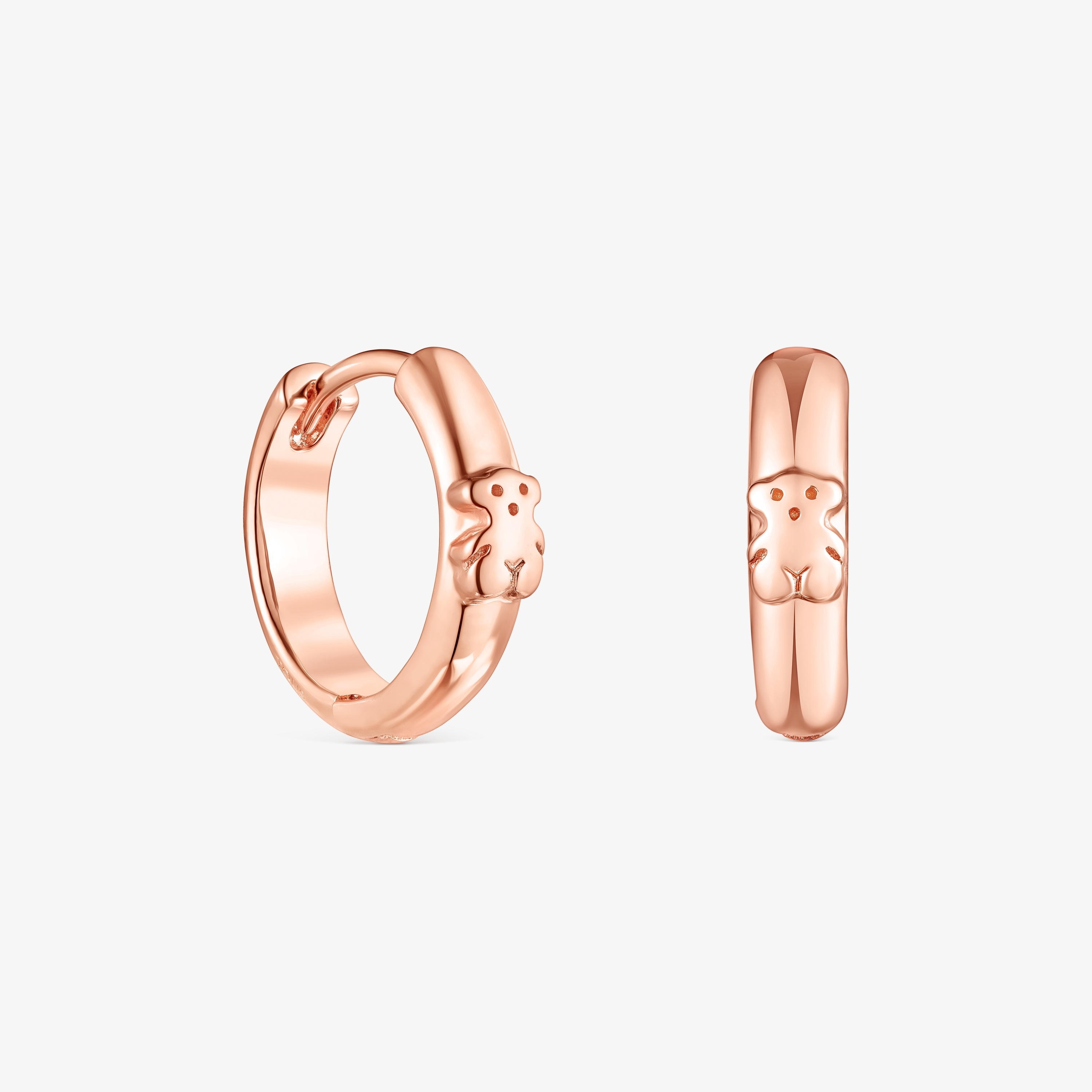 Rose silver vermeil TOUS Basics Hoop earrings with bear