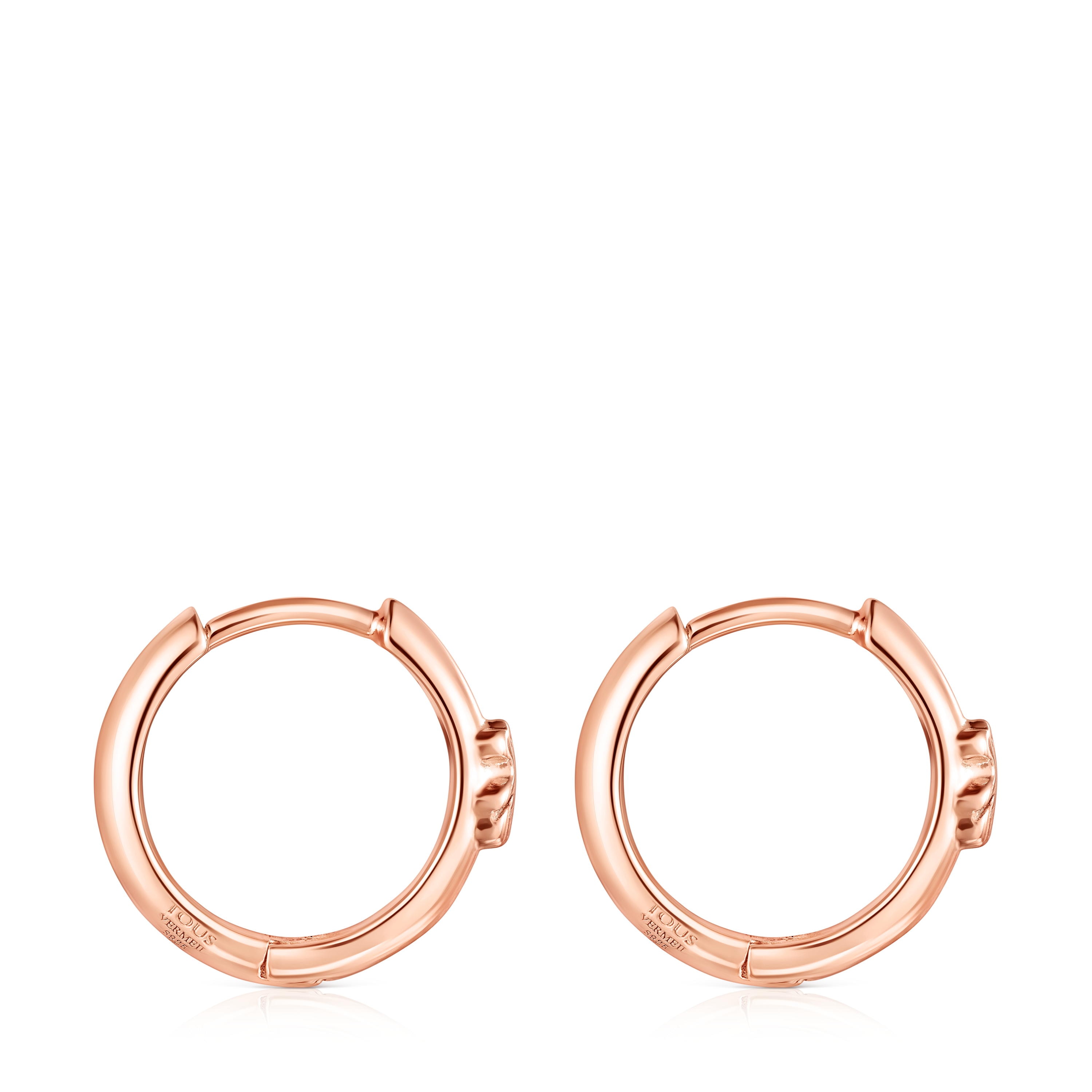 Rose silver vermeil TOUS Basics Hoop earrings with bear