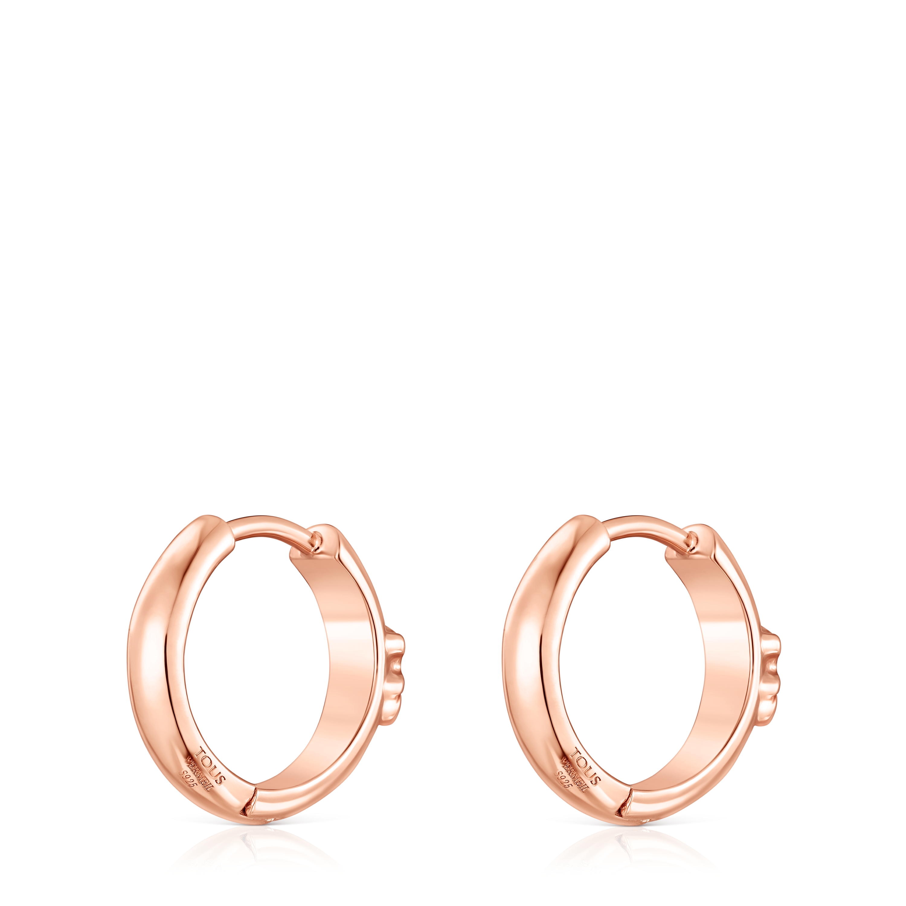 Rose silver vermeil TOUS Basics Hoop earrings with bear