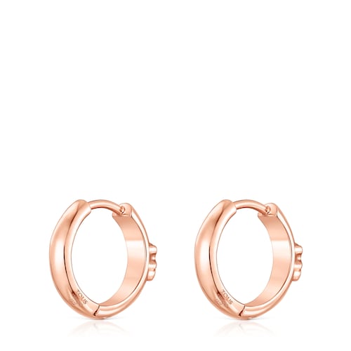 Pendientes aro oso con baño de oro rosa 18 kt sobre plata TOUS Basics