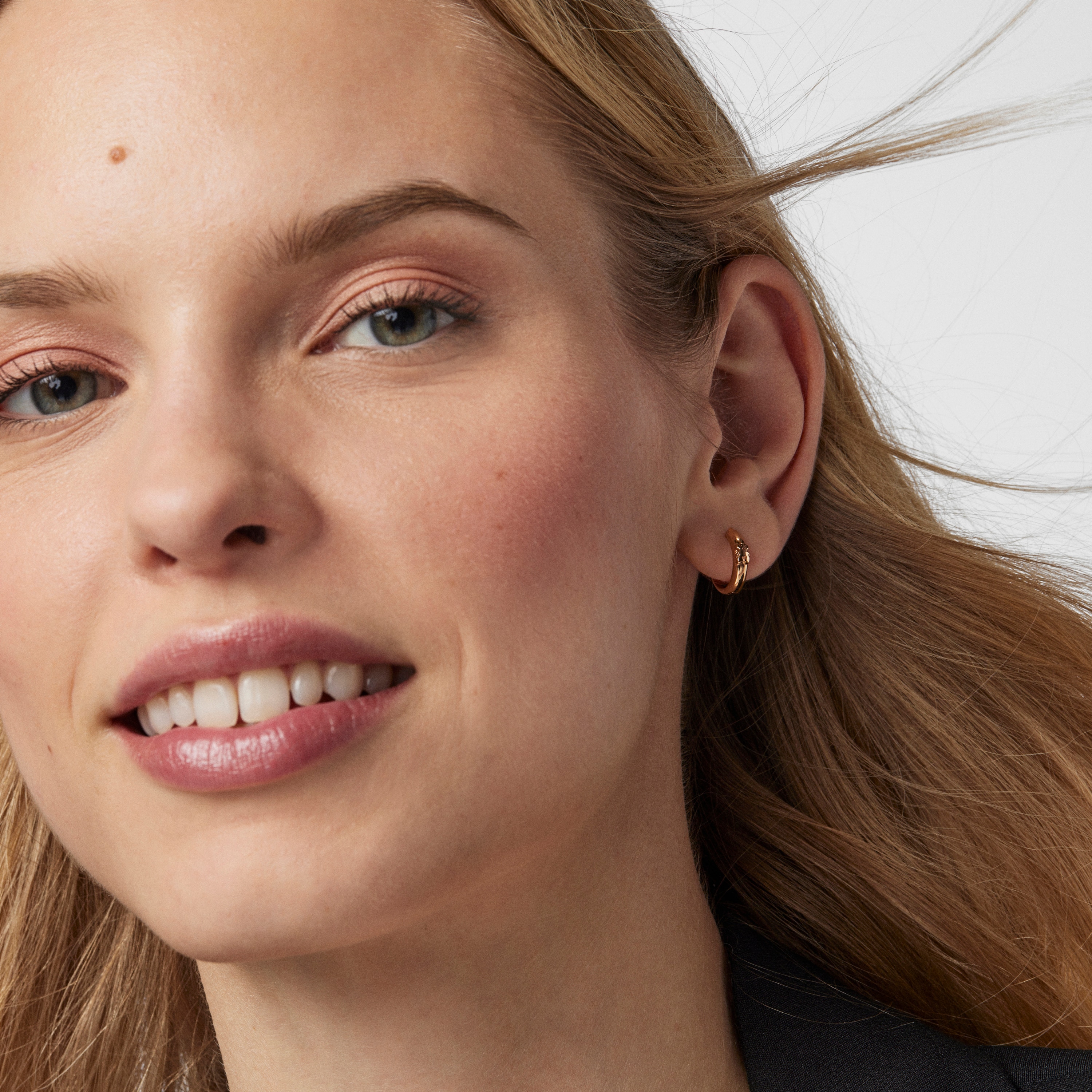 Rose silver vermeil TOUS Basics Hoop earrings with bear