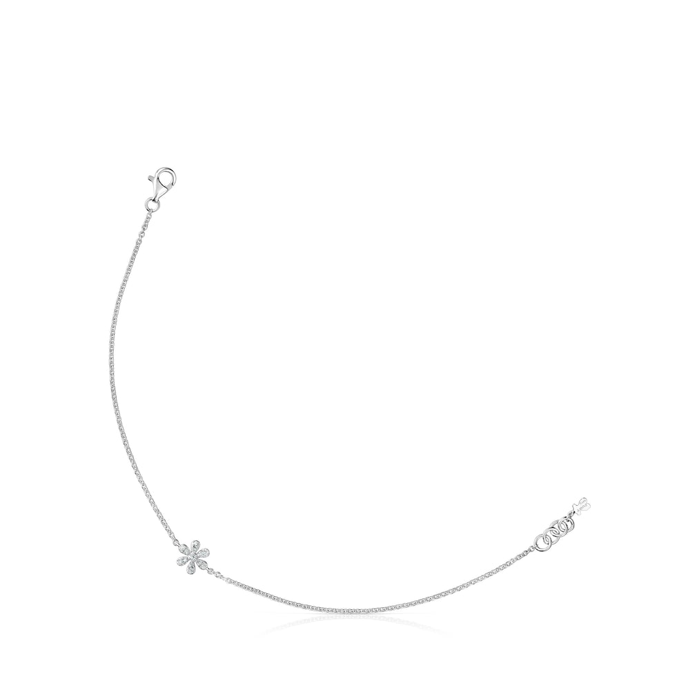 18K White Gold with Diamonds Blume Bracelet