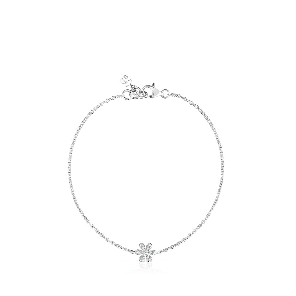 18K White Gold with Diamonds Blume Bracelet