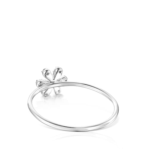 White Gold and Diamonds TOUS Blume Ring Flower motif