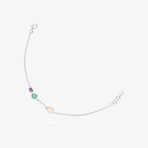 Silver and Gemstones Cool Color Bracelet