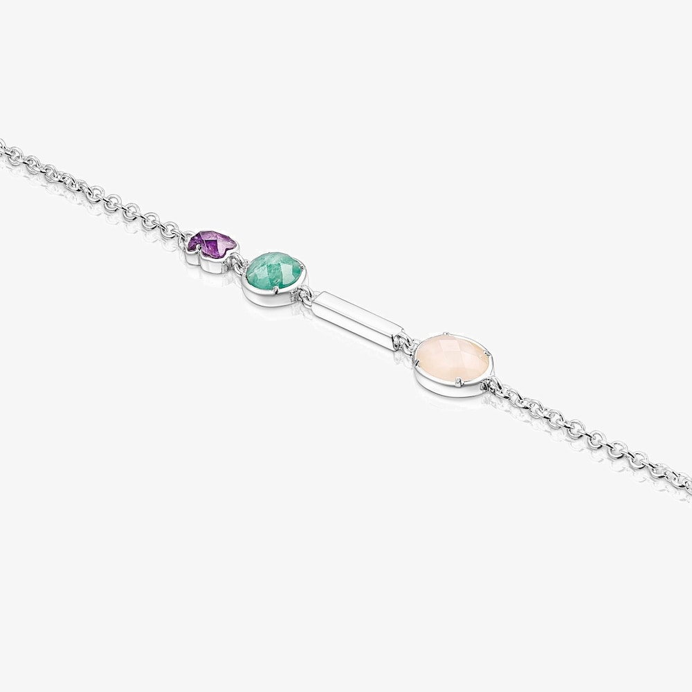 Pulsera de plata y gemas Cool Color