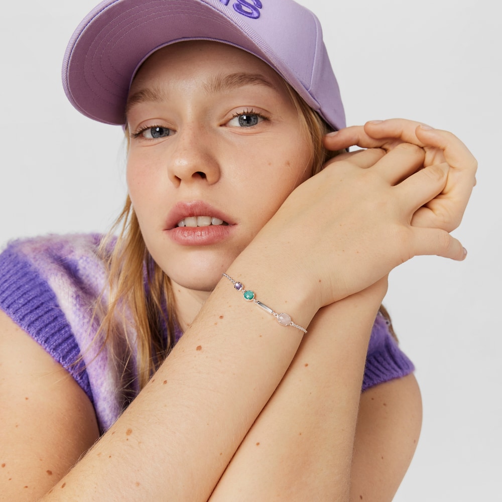 Pulsera de plata y gemas Cool Color