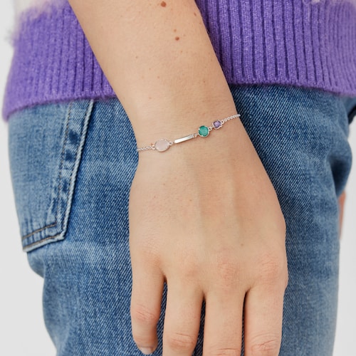 Silver and Gemstones Cool Color Bracelet