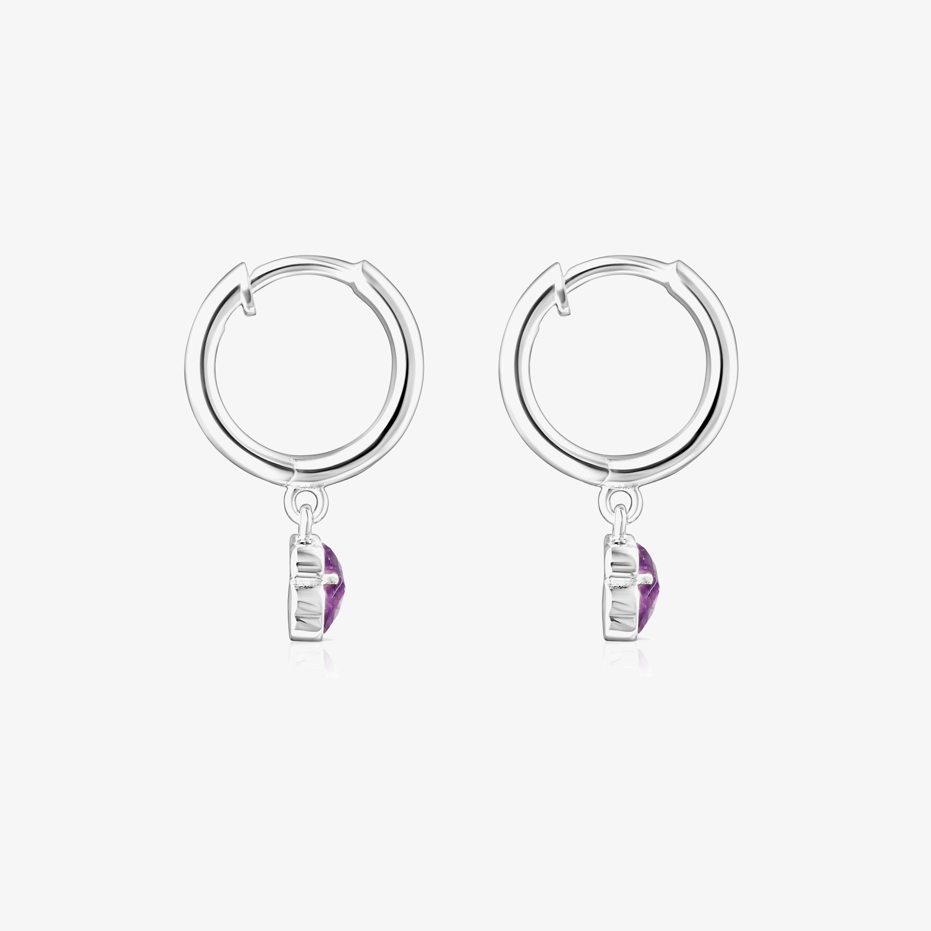 Silver and Amethyst Cool Color Earrings