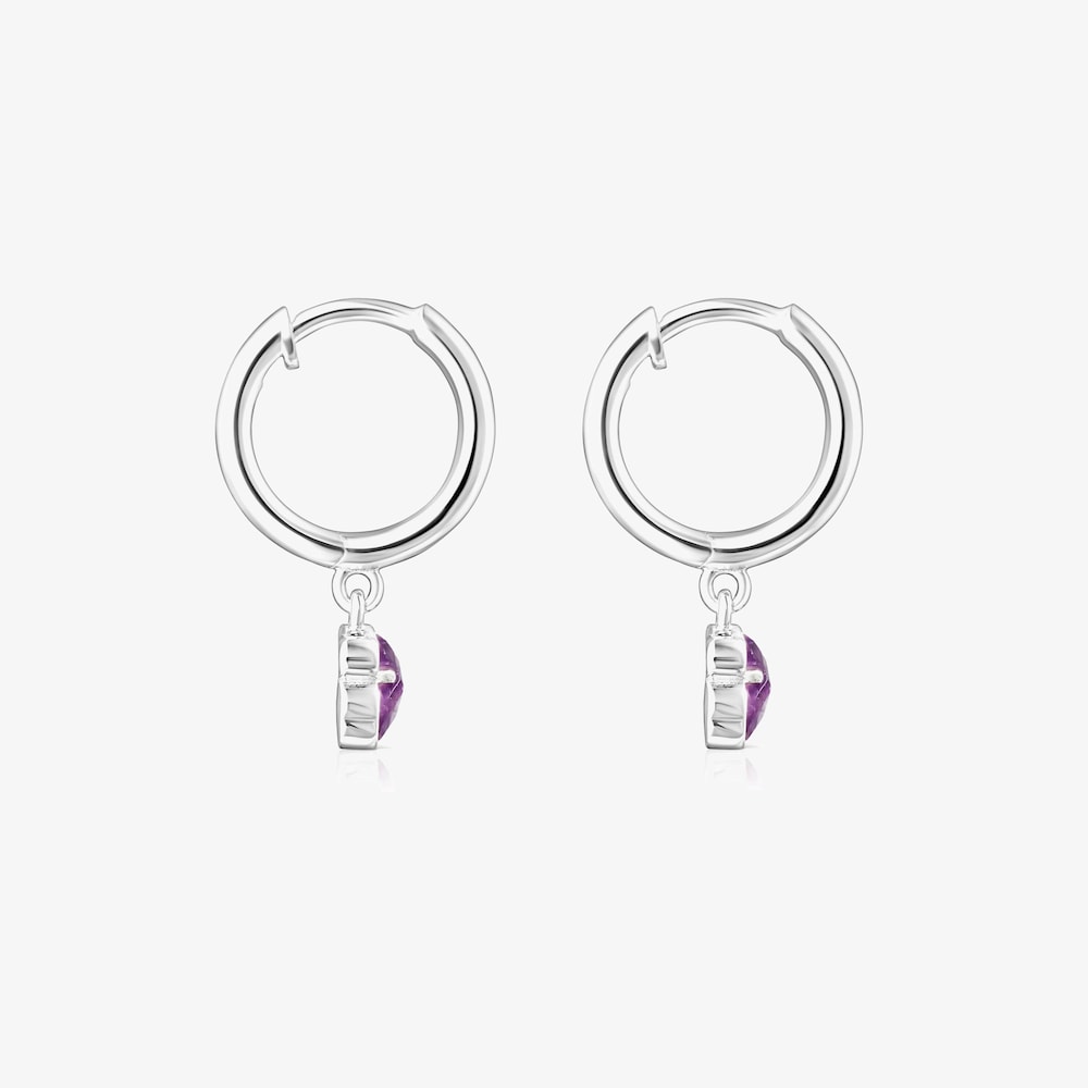 Brincos Cool Color em Prata e Ametista
