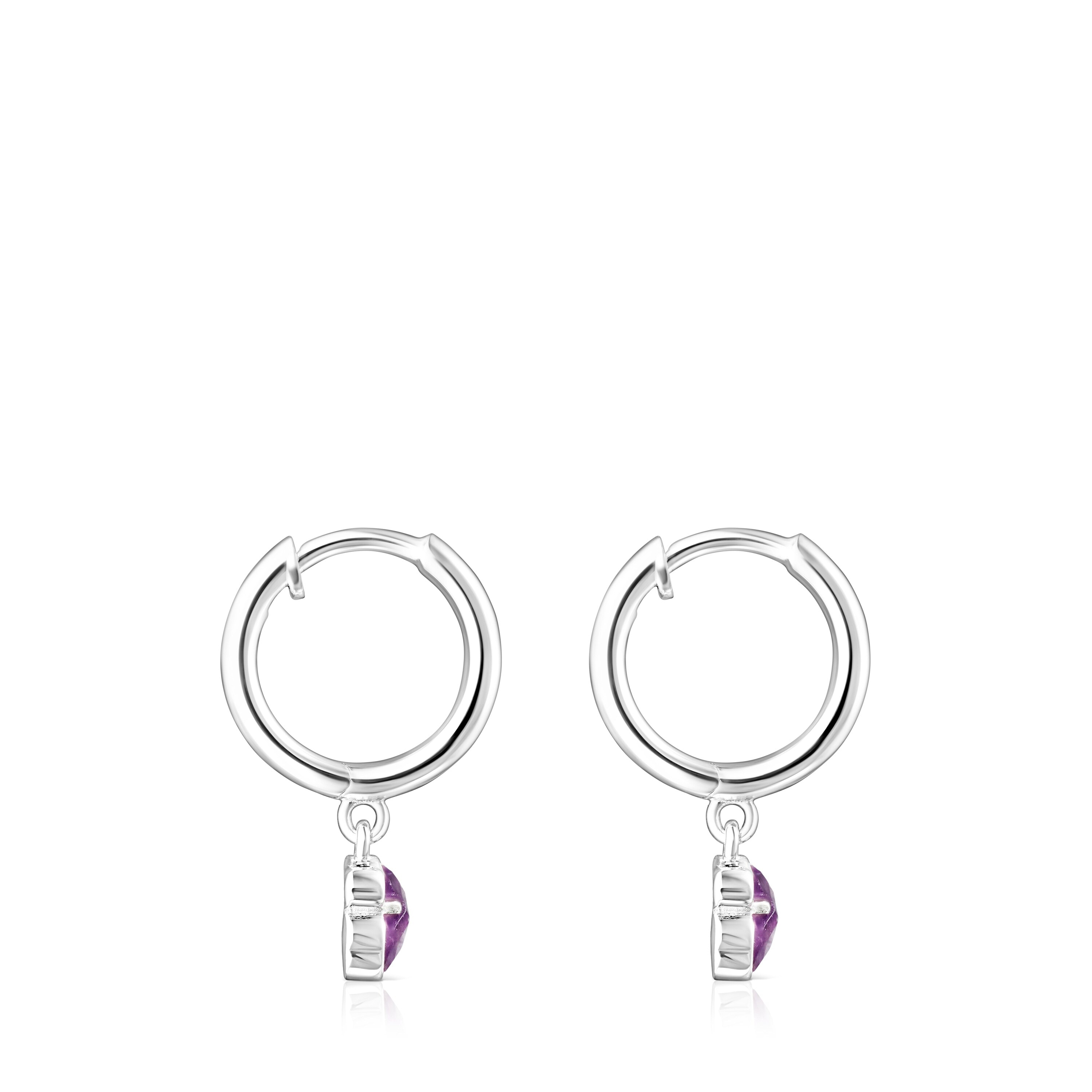 Silver and Amethyst Cool Color Earrings